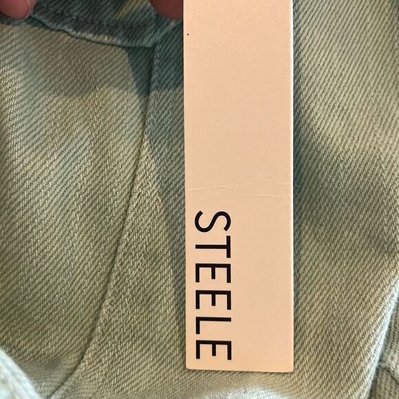 NWT Steele Women’s Oversized Green Jean Jacket size Small. - Picture 6 of 10